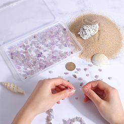 4 нить бусин с натуральным лавандовым аметистом и крошкой G-SC0002-65