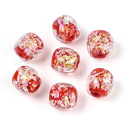 Нити из фольгированных бусин лэмпворк ручной работы&nbsp;FOIL-T008-01D