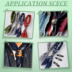 6 шт. 6 стиля из искусственной кожи с цинковым сплавом зажимы для шарфа наборы&nbsp;AJEW-PH0006-71