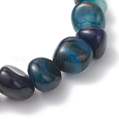 Женские эластичные браслеты из натурального агата с венами дракона и бусинами&nbsp;BJEW-JB13047-01