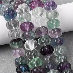 Fili di perline intagliate di fluorite naturale&nbsp;G-L634-O02-02