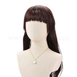 Collana con ciondolo esagonale avvolto in acquamarina naturale con catene in acciaio inossidabile 304&nbsp;NJEW-JN04022