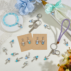 40 шт. 4 стиля ангельский стеклянный жемчуг и акриловый кулон украшение&nbsp;HJEW-FH00074