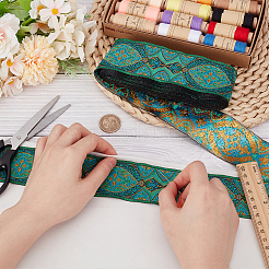 Blumenband aus Polyester-Jacquard im nationalen Stil für Bekleidungszubehör&nbsp;OCOR-WH0097-39C
