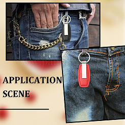 6 шт. 3-х цветные кожаные брелки с кольцами из сплава&nbsp;AJEW-SC0031-14