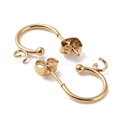 Серьги-полукольца из нержавеющей стали 304 с ионным покрытием (IP)&nbsp;STAS-Z028-B01-G-01