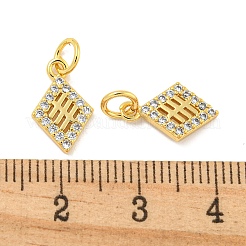 Покрытие стойки латунь микропаве прозрачные подвески из кубического циркония&nbsp;KK-B093-08G