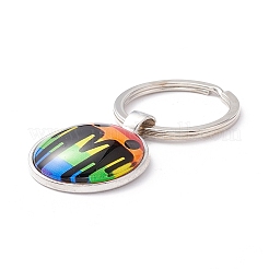 Porte-clés en verre de style fierté&nbsp;LS-KEYC-F033-01L