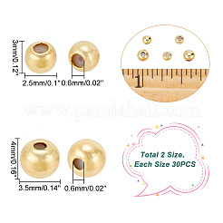 60 pz 2 perline in ottone stile&nbsp;KK-AR0003-12