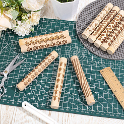 10 rullo per texture in argilla con manico in legno in 10 stili&nbsp;TOOL-ME0001-12