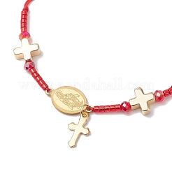 Pulseras de cuentas trenzadas con cordón de nailon ajustable&nbsp;BJEW-MZ00168-03