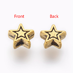 Сплавочные овальные бусины тибетского стиля &nbsp;TIBEB-01-AG-NR