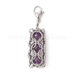 Colgante redondo de amatista natural&nbsp;HJEW-TA00357
