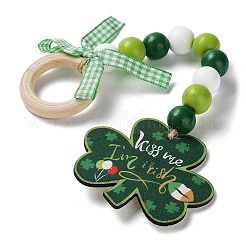 Holzanhänger zum St. Patrick's Day&nbsp;HJEW-G023-02A