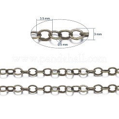 Flache ovale Kabelketten aus Messing&nbsp;X-CHC025Y-AB