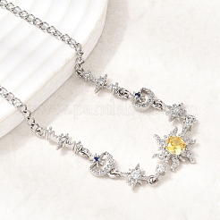 Подвески из латуни с микропаве из кубического циркония в виде солнца&nbsp;NJEW-B157-17P