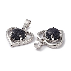 Pendentifs en goldstone bleu synthétique&nbsp;G-P484-04P-08