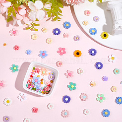 120шт 8 стиля непрозрачные кабошоны из смолы&nbsp;RESI-PA0001-13