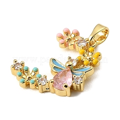 Pendentifs en laiton zircon cubique transparent&nbsp;KK-E804-07G-A