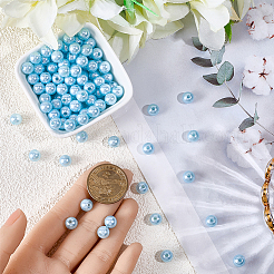 Окрашенный распылением абс-пластик имитация жемчужных бусин&nbsp;OACR-PA0001-38B-02