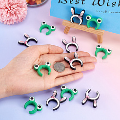 12 шт. 2 стильных силиконовых бусин в виде ушек кролика и лягушки&nbsp;SIL-TA0001-91