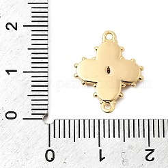Breloques de connecteur de liens de fleur de zircone cubique clair pavé en laiton&nbsp;KK-G553-03G