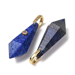 Breloques pendantes européennes en perles de lapis-lazuli naturel teint&nbsp;GG-CBA9389-03K