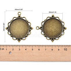 Supports Vintage Pendentif en alliage cabochon de style tibétain&nbsp;X-TIBEP-M018-92AB-NF
