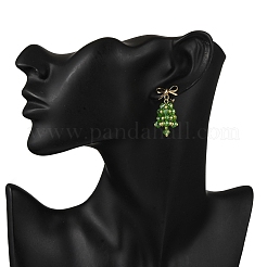 Orecchini pendenti in ottone con campanella di Natale&nbsp;EJEW-MZ00495-02