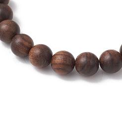 Braccialetti con perline rotonde in legno di padouk africano naturale&nbsp;BJEW-JB11930-01