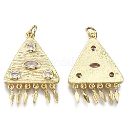 Pendentifs en laiton zircon cubique transparent&nbsp;X-ZIRC-S067-092-NF