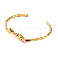 Ионное покрытие (ip) 304 нержавеющая сталь манжеты браслеты для женщин BJEW-D048-08G