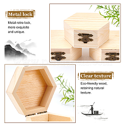 Scatola di immagazzinaggio di pino&nbsp;WOOD-WH0107-46