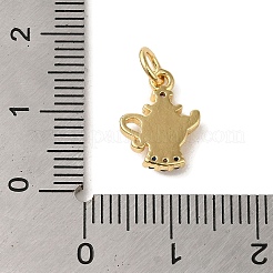 Pendenti in ottone con micro pavé di vetro colorato di zirconi cubici&nbsp;X-KK-R162-026A-G