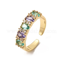 Манжеты из латуни с микро паве кубический цирконий для женщин&nbsp;LS-RJEW-K312-07G