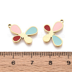 Подвески в виде бабочек из нержавеющей стали 304 с эмалью.&nbsp;STAS-T073-22G