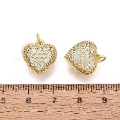 Micro cuivres ouvrent breloques cardiaques zircons&nbsp;KK-N287-35G