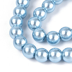 Выпечка окрашены перламутровый стекла жемчужные нити круглый шарик&nbsp;X-HY-Q330-8mm-24