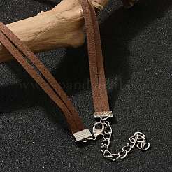 Ожерелья-чокеры из сплава перьев в богемном стиле с подвеской из синтетической бирюзы для женщин&nbsp;LS-NJEW-G158-01B