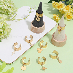 8 anillo de dedo abierto de acero inoxidable 304&nbsp;RJEW-SC00005
