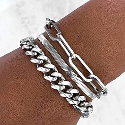 3шт. Набор из 3-х цепочек из нержавеющей стали 304&nbsp;BJEW-F505-01P