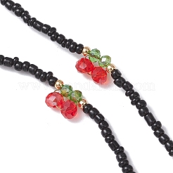 Цепочки для очков из стеклянных семян и гальванического стекла&nbsp;AJEW-TA00057