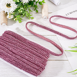 Блестящая металлизированная полиэстеровая плетеная кружевная отделка&nbsp;OCOR-WH0060-46A