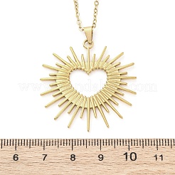 Ожерелья с подвеской в виде сияющего сердца из нержавеющей стали 304&nbsp;NJEW-M096-37G