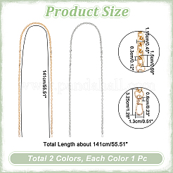 2 sangle de sac à chaîne en forme de O en fer de 2 couleurs&nbsp;FIND-WR0008-84