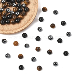 60 шт. 3 вида круглых бусин из натурального тигрового глаза&nbsp;G-YW0002-73