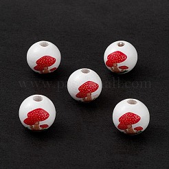 Набивные европейские бусины из натурального дерева&nbsp;X-WOOD-C015-05