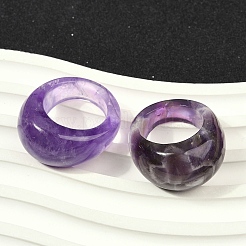 Кольца из натурального аметиста для унисекс&nbsp;RJEW-C128-01A