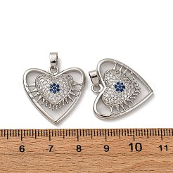Pendentifs avec zircon cubiques à micro-pavés en laiton&nbsp;KK-F903-10P
