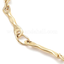 Braccialetti a catena con maglie a barra testurizzate in acciaio inossidabile 304 placcati ioni (ip)&nbsp;BJEW-K226-05G